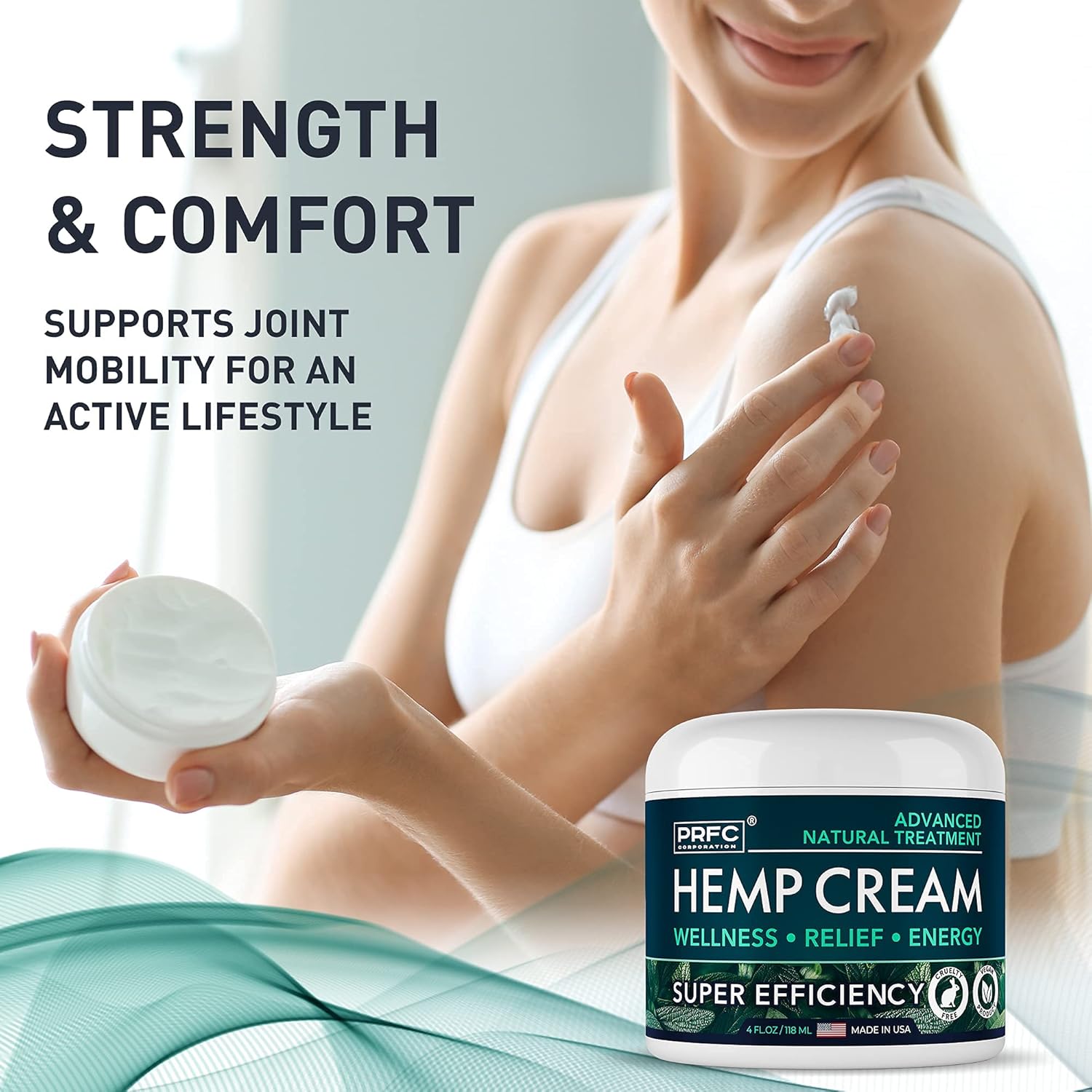 Hemp Cream - Made in USA - 4 fl oz - Natural Cream for Discomfort in Knees, Joints and Lower Back - Hеmp Oil Extract Cream with Arnica & Menthol : Health & Household