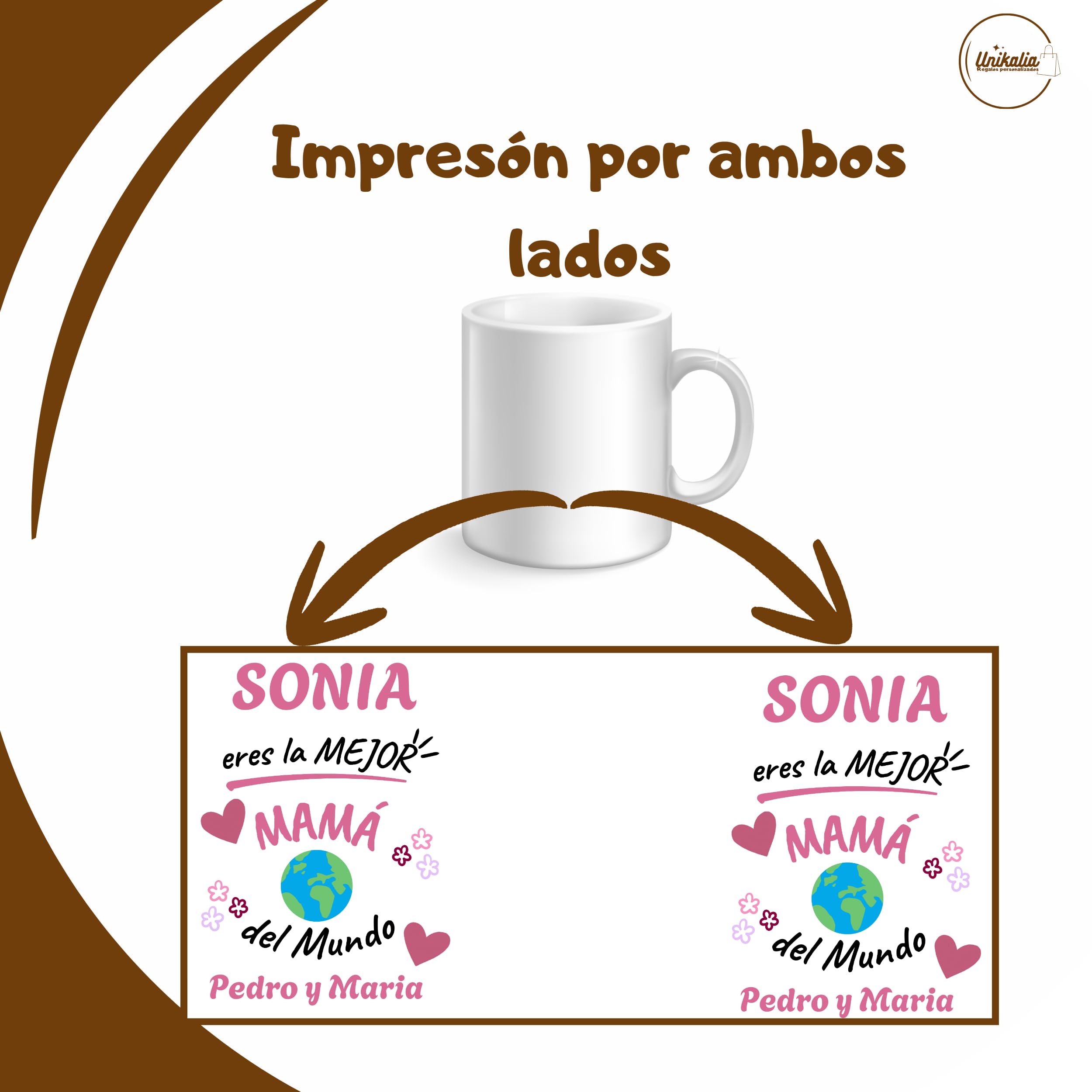 Taza Mama Con Frase y Nombre | 350ml - Calidad AAA+ | Regalos Día De La Madre, Taza Madre Divertida, Taza Personalizada Con Nombre, Regalos Para Madres, Taza Personalizada, Dia De La Madre (ROSA) — view 5