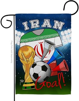 World Cup Iran Garden Flag FIFA Team Qatar Home Decor Banner Wall Art Patio Lawn Front Porch Room Trophy Soccer Decorations Small Outdoor Small Tapestry Yard Signs Indoor Football Gifts Made In USA