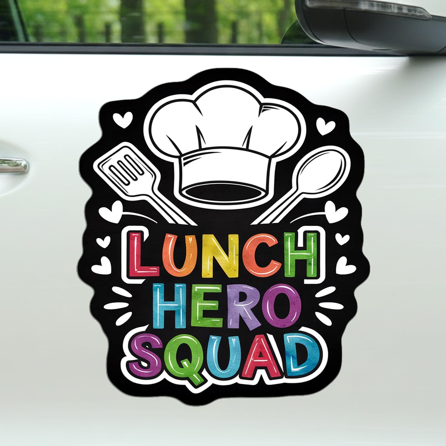 Lunch Hero Squad Magnet Decal Cafeteria Worker Appreciation Magnetic Sticker for Bumper Refrigerator Cruise Door Car Truck 5.5in