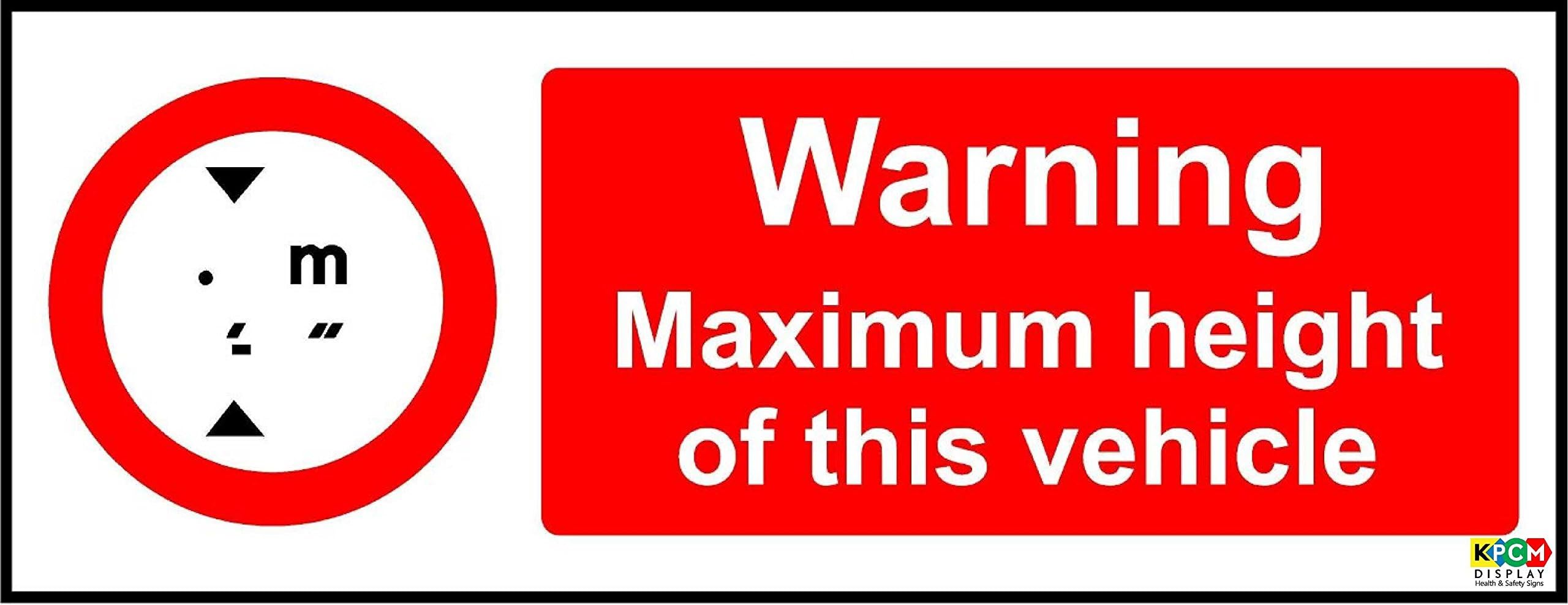 Vehicle Height Width Safety Graphic Large Vehicle Lorry Printed Decal ...