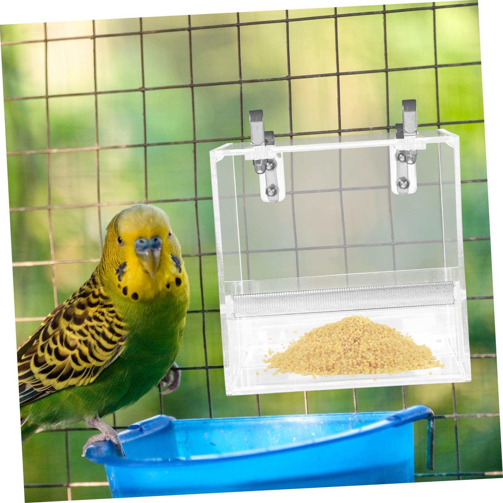 Mangeoire à Oiseaux Automatique pour Perroquet, Suspendue, Plastique