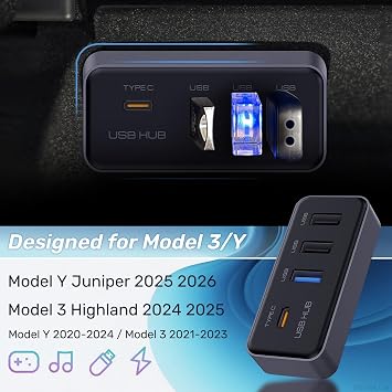 USB Hub for Tesla Model Y Juniper Model 3 Highland Model Y L