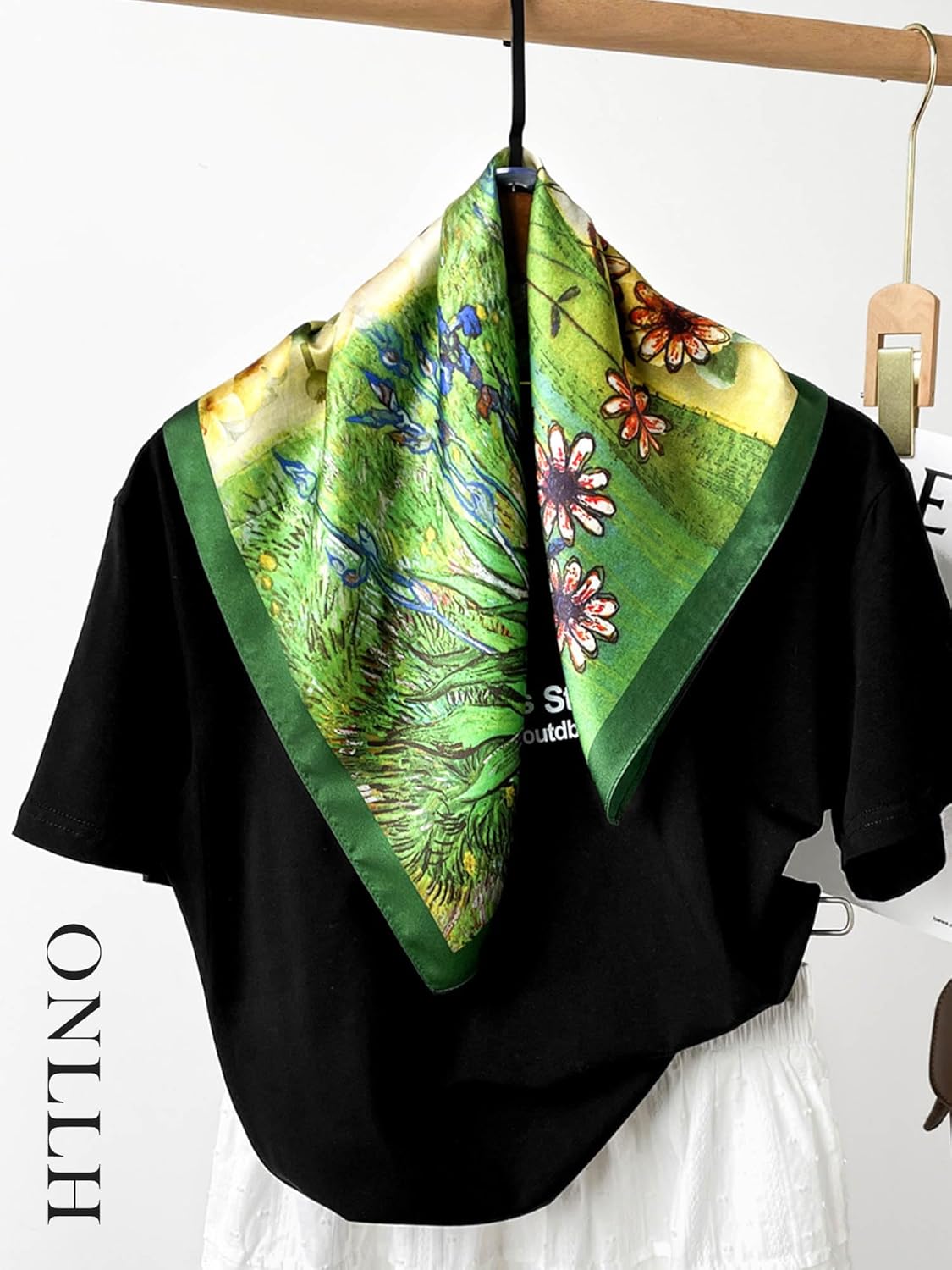 100% Mulberry Silk Scarf for Women Hair Lightweight Square Neckerchief Wrap For Head Scarves 21" - Image 5