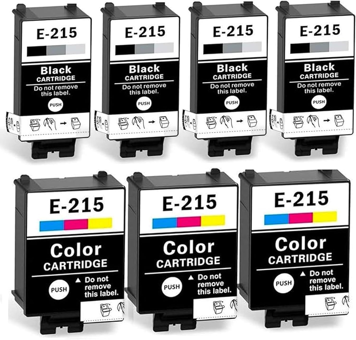 Remanufactured T215 Ink Cartridge Replacement for Workforce WF-100 EC-C110 WF-110 Printers Pigment Ink (4-Black 3-Color) Pigment Ink Cartridges for WF100 WF110 C110 (7-Pack)