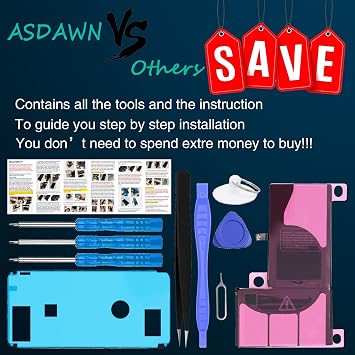ASDAWN 3480mAh Battery for iPhone Xs Max (Not for X/XR/XS), Upgraded Higher Capacity iPhone Xs Max Battery Replacement for A1921 A2101 A2102 A2104 with Professional Tools + Installation Instruction