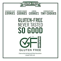 Vista 5 de Tate's Bake Shop Paquete variado de galletas sin gluten, limón, jengibre, chispas de chocolate y pequeñas galletas con chispas de chocolate, 4 bolsas