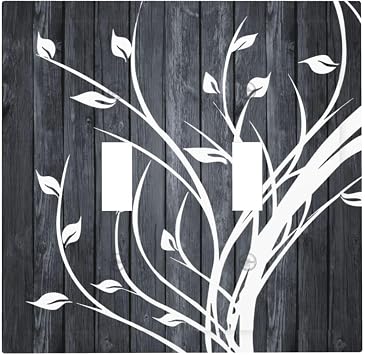 Rustic Farmhouse Tree Gray Wood Light Switch Cover Decorative