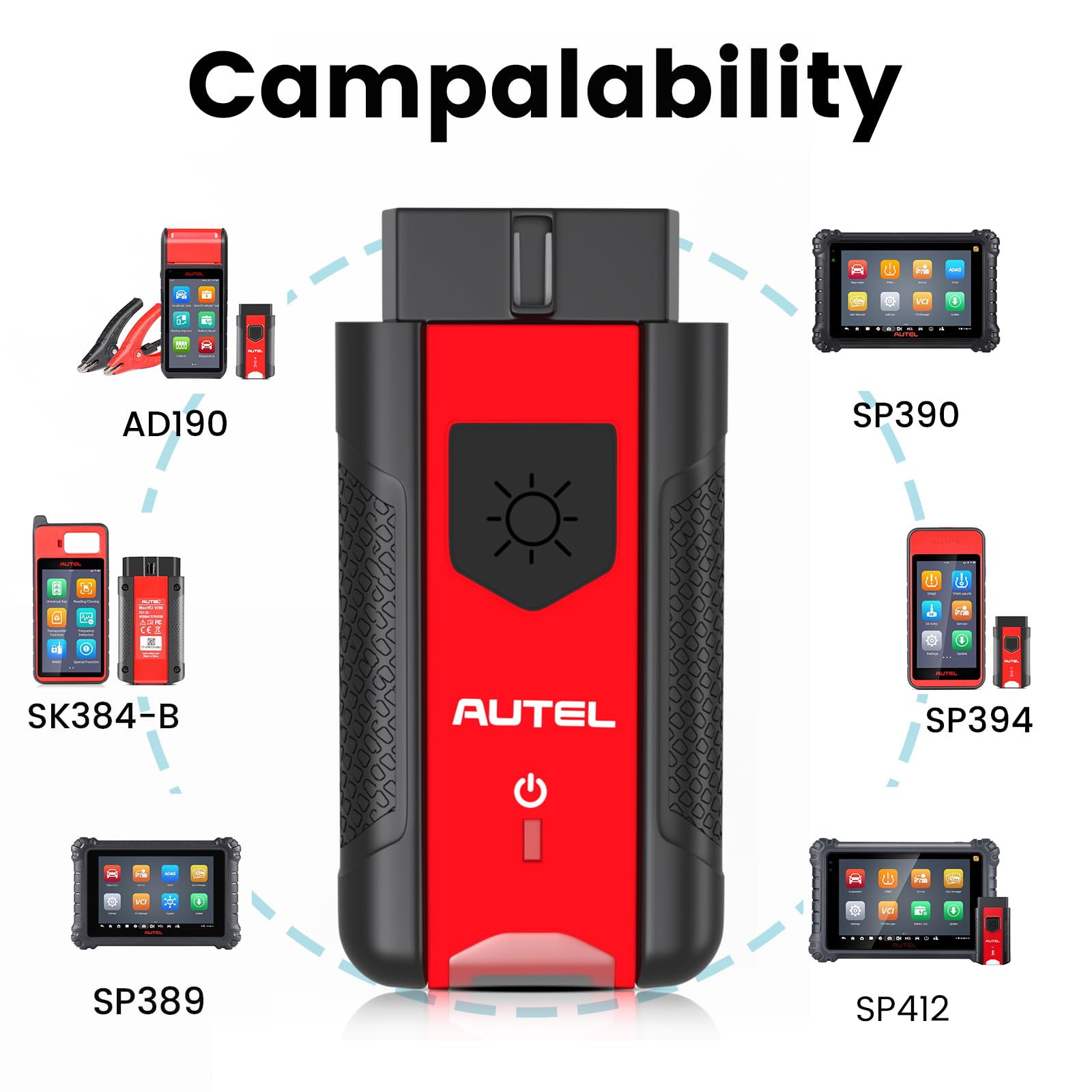 Autel MaxiVCI V200 VCI200 Dongle Wireless, Funziona con MaxiSys MS906 PRO MS906 PRO-TS KM100 BT608 BT609 ITS600 MK906 PRO-TS, 2026 VCI 200 Adattatore Connettore OBD2 Interfaccia Comunicazione per Auto