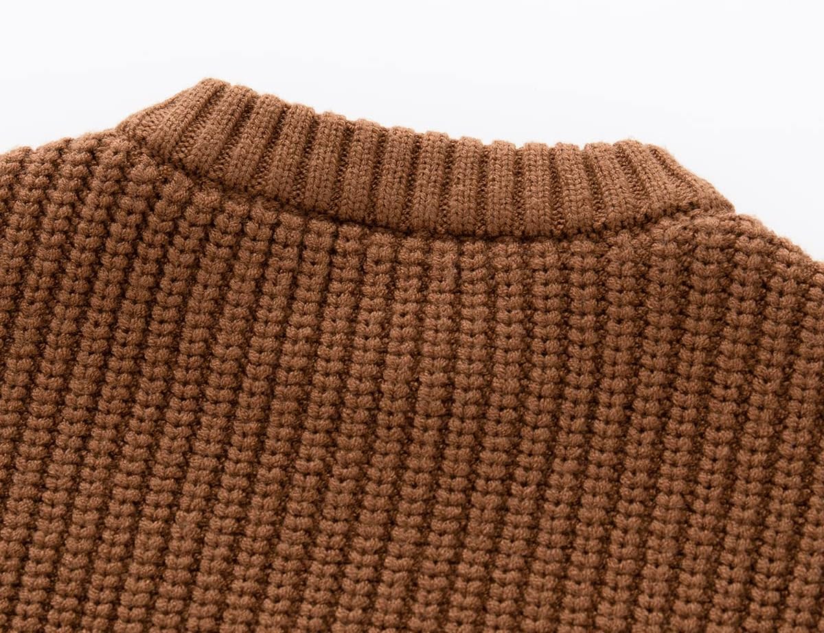 Toddler Baby Boys Girls Knitted Sweater Warm Soild Pullover Top Autumn Winter Outfits - Image 5