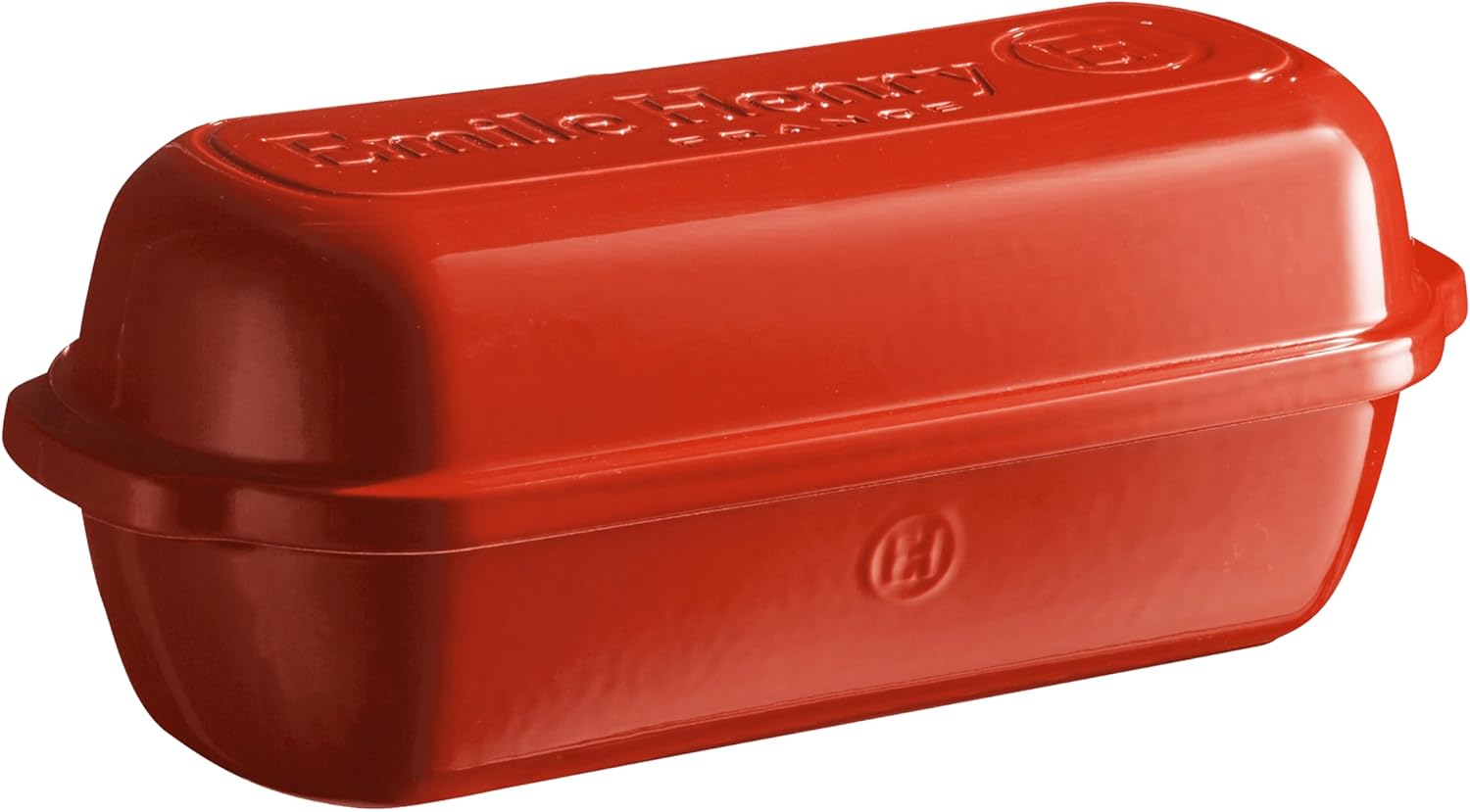 Emile Henry Made in France Limited Edition Ceramic PULLMAN/LONG LOAF BREAD BAKER - 13.39" x 5.31" x 5.31", POPPY 13.39" x 5.31" x 5.31" Poppy