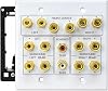 DIYTECH 7.2 Home Theater Speaker Wall Plate with 2 RCA Ports, Gold-Plated Binding Posts for Surround Sound Setup