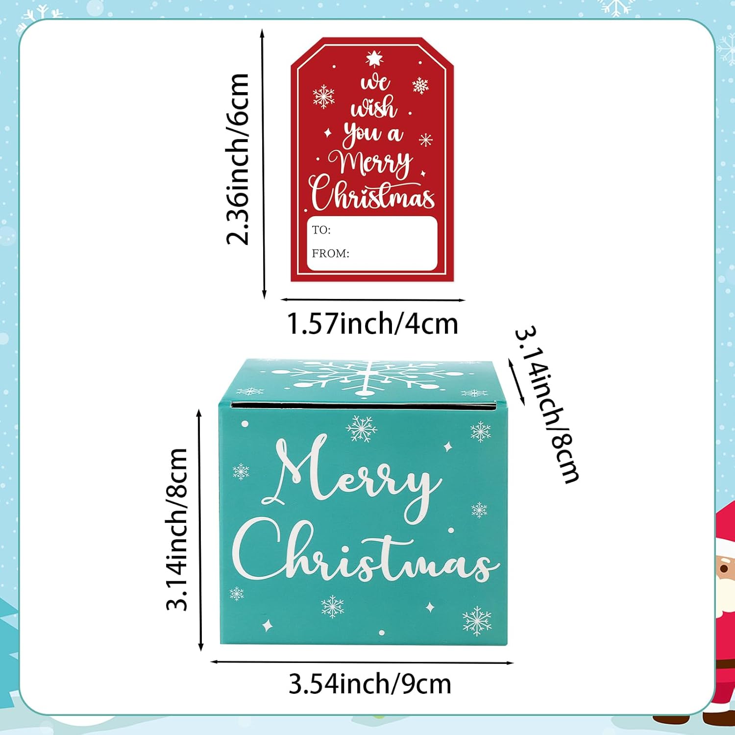 Hooqict Christmas Gift Tags for Presents 300 PCS Christmas Decorations Self Adhesive Name Tags Label Stickers with Box for Xmas Holiday Presents Wrapping Paper Birthday Gift Bags