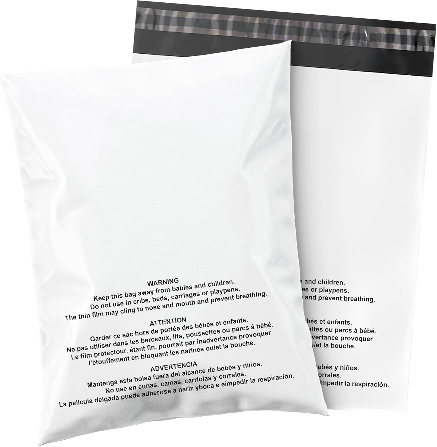 Shop4Mailers 12x15.5 Inch 2 Mil Poly Mailers with Suffocation Warning – Waterproof Tear-Resistant Shipping Bags for Clothing, T-Shirts & Apparel, Permanent Self Seal Adhesive (100 Pack)