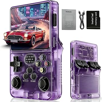 Handheld Retro Game Console, Support Massive Classic Video Games, Reliving the days of childhood, Portable Mini Gaming Console (Purple)