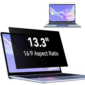Privacy Filter for Laptop 13.3 Inch 169 Privacy Screen Anti Blue Light Anti-Glare Protection Removable Display Filter Privacy Filter Compatible with Lenovo/HP/Dell/Acer/Samsung/Asus