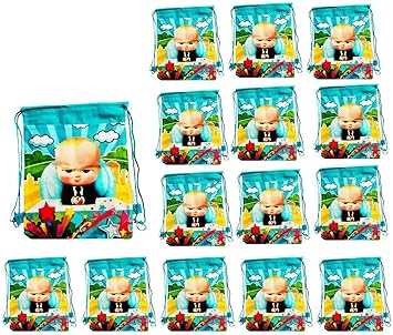 Birthday Popper Boss Baby Drawstring Sack Bag (Set of 15) Birthday Return Gifts for All Age Group