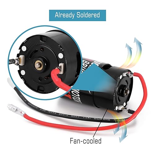 Miniatura 29 de INJORA Motor RC 550 cepillado impermeable para 1:10 RC Crawler Axial SCX10 AXI03007 JL 90046 TRX4 TRX6 RC Car Boat (29T)