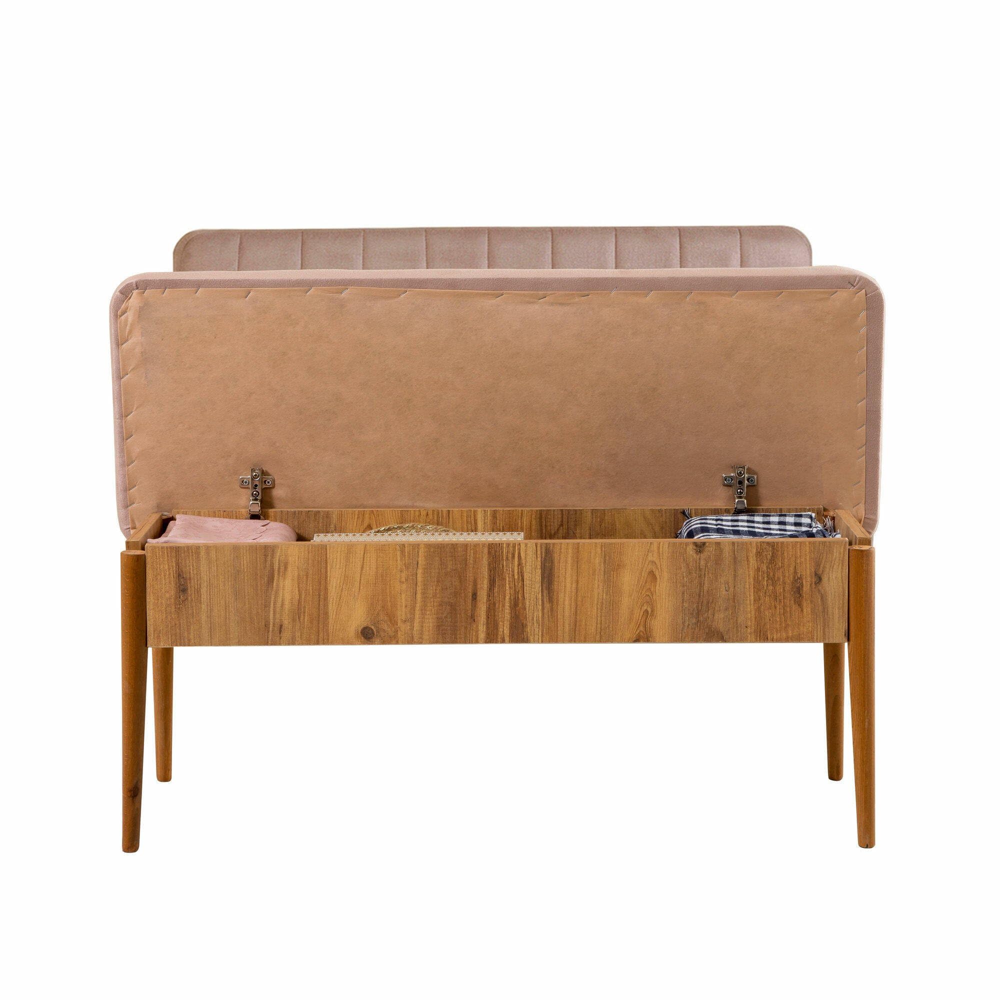 Dmora - Panca Muliphein, Panchina Multiuso, Seduta per Ospiti, Cassapanca Multifunzione, 110x46 h85 cm, Quercia e Cemento