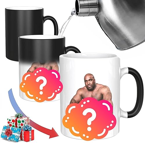 Taza de café divertida, taza personalizada, taza de madera de Barry, la imagen aparece al calentar, regalos de elefante blanco para adultos,