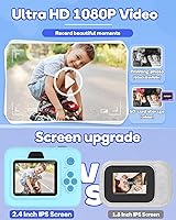 Vista 4 de Cámara de niños con impresión instantánea, cámaras instantáneas de 1080P para niños que imprimen fotos, regalos de Navidad de cumpleaños para niñas