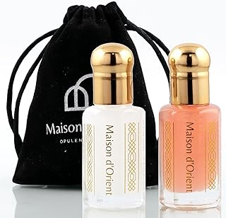 Maison d'Orient Tahara Collection 2x6mL | Pink Musk & White Musk Body Oil Perfume for Women | Arabian Perfume Oils | Arab Perfumes for Women (Perfumes Arabes de Mujer - Almizcle Blanco y Rosa)