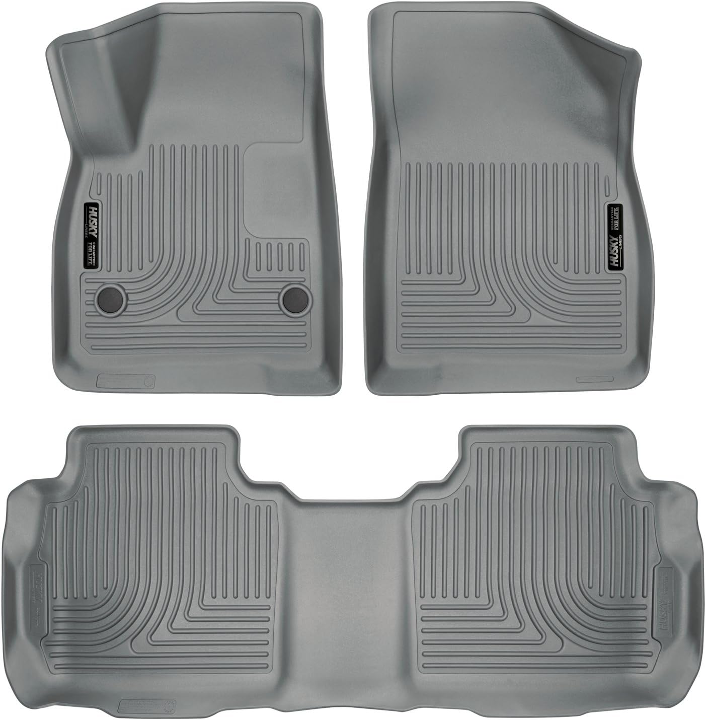 Husky Liners Weatherbeater Floor Mats | Fits 2019 - 2026 Chevrolet Blazer; 2017 - 2026 Cadillac XT5; 17 - 23 GMC Acadia | Front & 2nd Row, 3-pc Grey - 99142