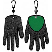 Fishing Gloves for Men with Quick Release Keychain, Fish Handling Gloves with Magnetic Carabiner, Anti Slip Fish Gloves with for Bass Fishing, Catfish, Kayak & Shore Fishing