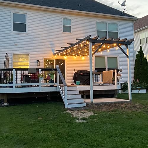 Miniatura 4 de MAINDECO Paquete de 20 bombillas de repuesto S14, bombillas Edison incandescentes cálidas de 11 W con base media E26 para luces de patio al aire