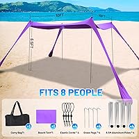 Vista 2 de BOTINDO Tienda de campaña familiar para playa, toldo para el sol, tienda de campaña de playa grande desplegable, estabilidad, 4 postes con bolsa