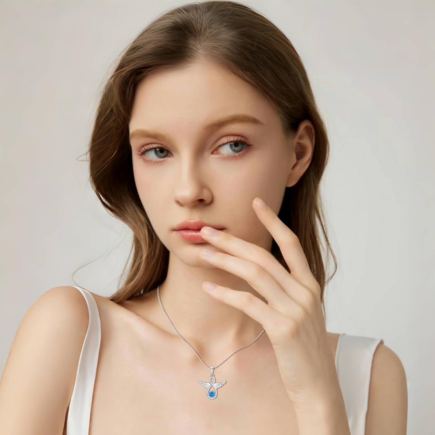 Angel Wings Necklace for Women 925 Sterling Silver Guardian Angel Pendant Necklace Angel Jewelry Gifts for Her