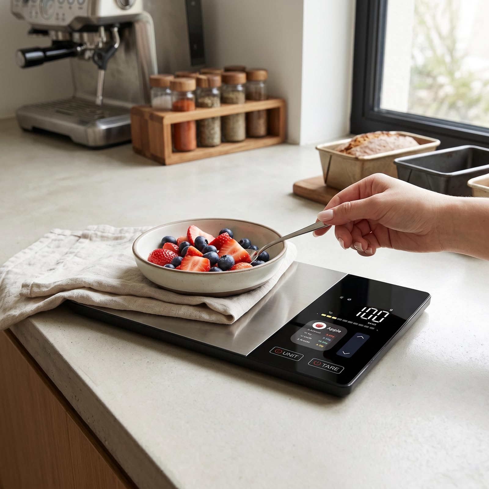 Báscula de Cocina, Balanza Digital de Acero Inoxidable para