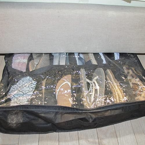 Miniatura 5 de Treasure Gurus - 12 pares transparentes extraíbles para zapatos debajo de la cama, bolsa de almacenamiento oculta, organizador de piso con caja