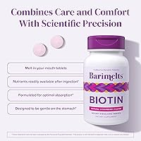 Vista 4 de BariMelts Biotin 5000mcg, 90 Fast-Dissolving Tablets (3-Month Supply), Sugar-Free Bariatric Vitamins for Women, Natural Strawberry Flavor
