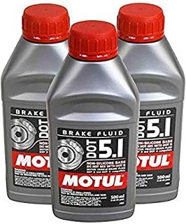 Motul DOT 5.1 100% Synthetic Brake Fluid for ABS - 500ml Bottles, 3-Pack High Boiling Point Performance