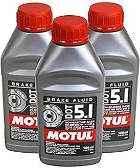Motul DOT 5.1 100% Synthetic Brake Fluid - 500ml Bottles, 3-Pack (100951)
