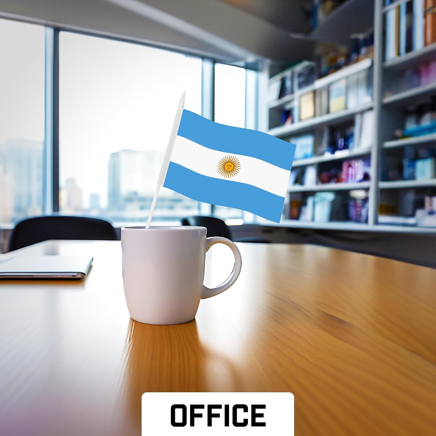 G128 12 Pack Handheld Argentina Argentinian Stick Flags | 4x6 In | Printed 150D Polyester, Country Flag, Solid Plastic Stick, Spear White Tip image 3