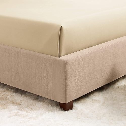 Miniatura 6 de Larry24 Sábana bajera ajustable de 18 a 21 pulgadas con bolsillo extra profundo para colchón alto, sábana de microfibra suave y sedosa de doble