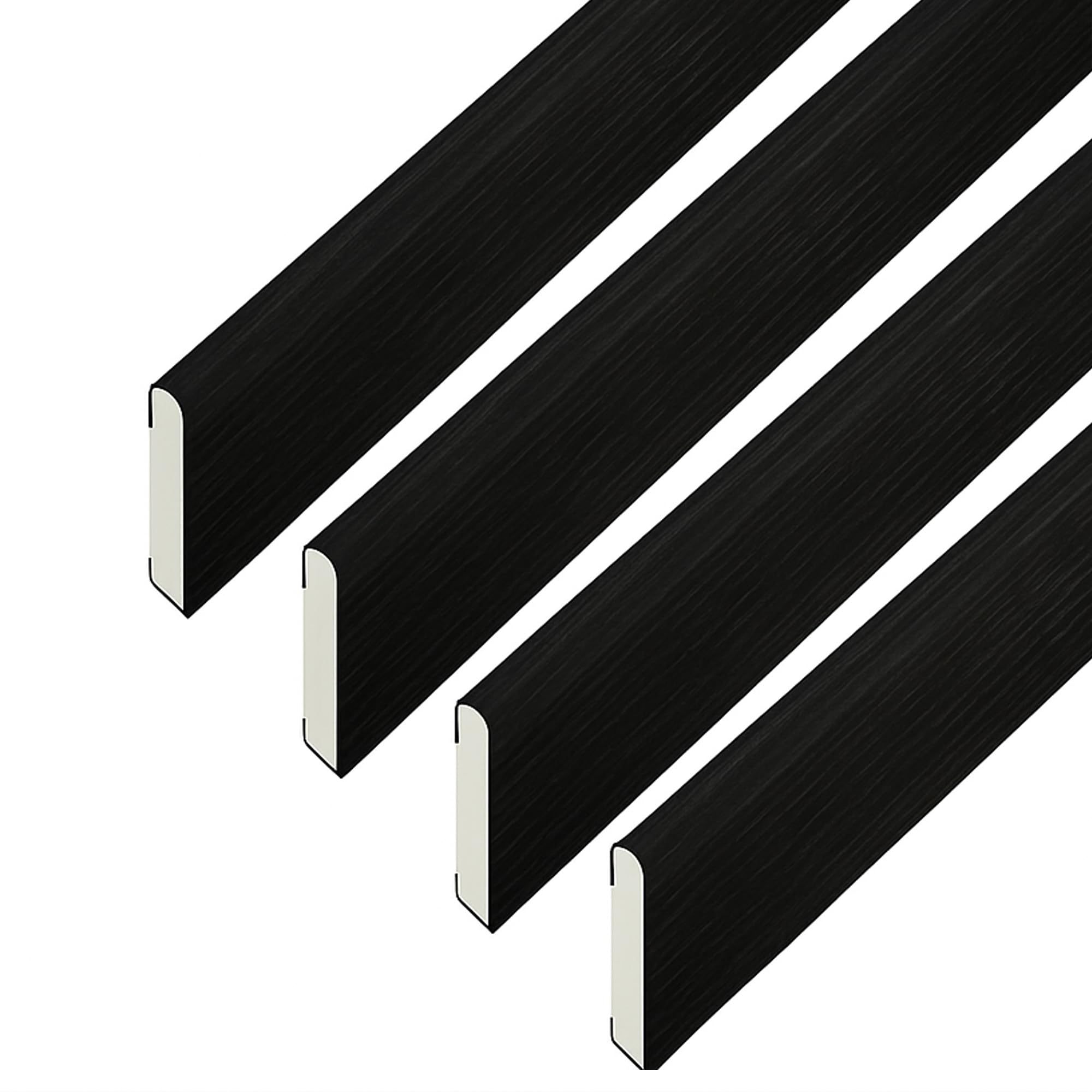 Windows4you UPVC Finishing Trim - Plastic Window Trim & UPVC Trim for Windows and Doors - Black Ash Rigid UPVC - 4 Pack - 1m Length (30mm x 1m (4 Pack))
