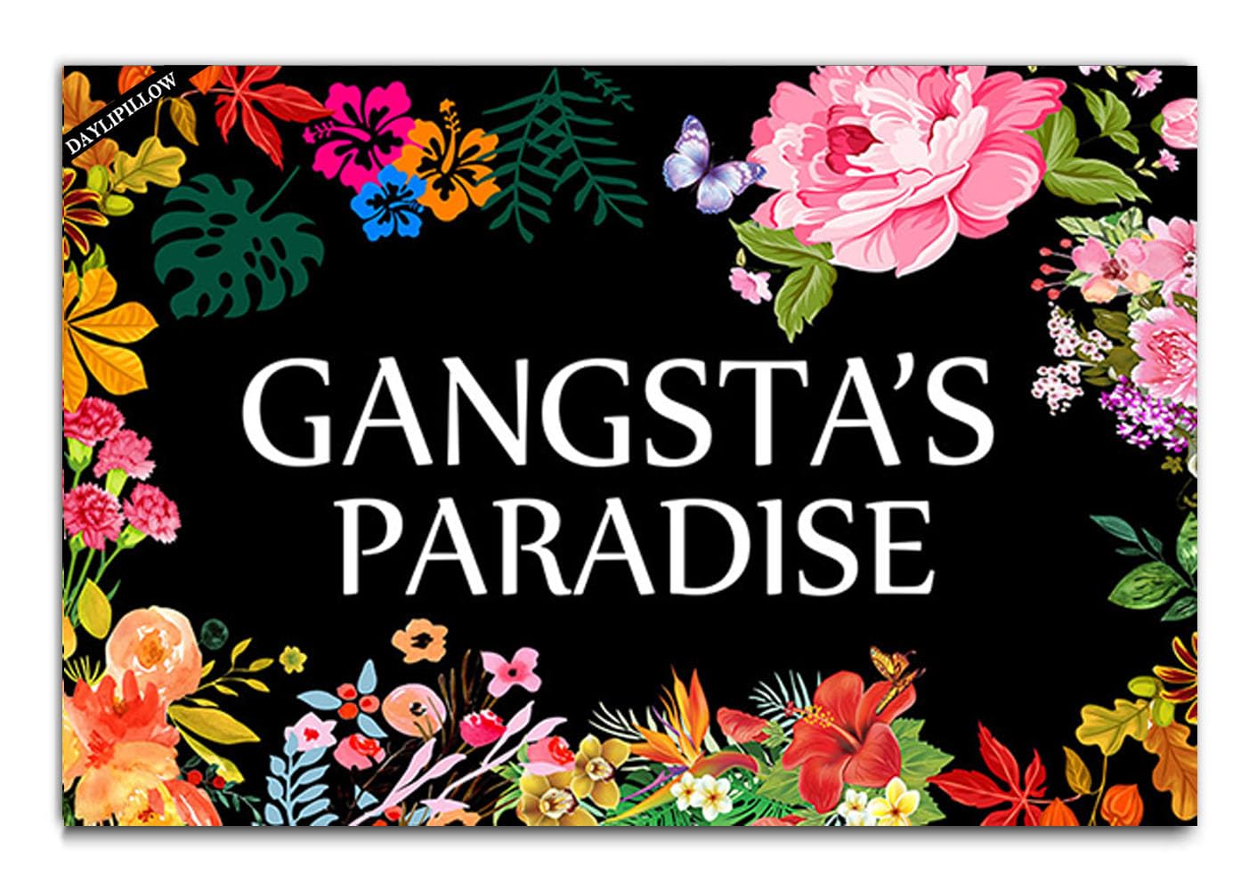 DAYLIPILLOW Gangsta's Paradise Flower Doormat Funny Welcome Mat Floor Mat Rug Outdoor Front Door Bathroom Mats Indoor 23.6" x 15.7"