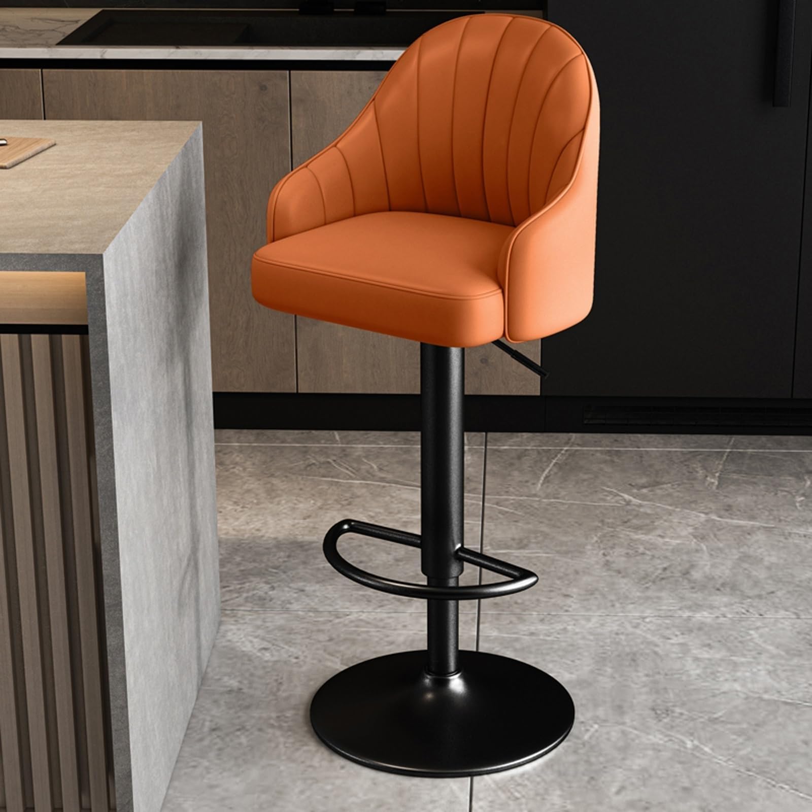 Tabourets de bar en acier au carbone et revêtement similicuir