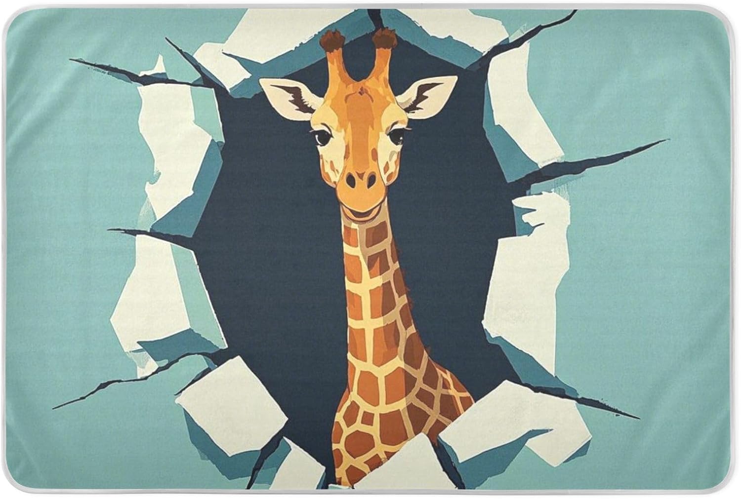 Funny Cartoon Wall Animal Giraffe Extra Large Resuable Changing Pad Covers Waterproof Washable Potty Training Sheets Cover Slip-Resistant Bed Liners for Kids Adults Pets , 52" L x 34" W