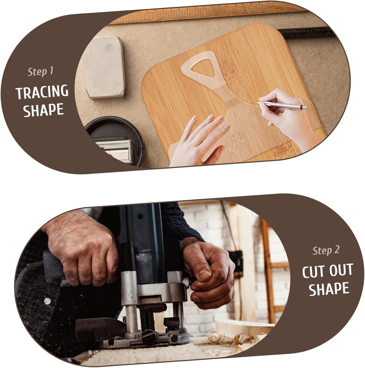 CHILDWEET Acrylic Cutting Board Handle Template Woodworking Tool Charcuterie Board Handle Stencil