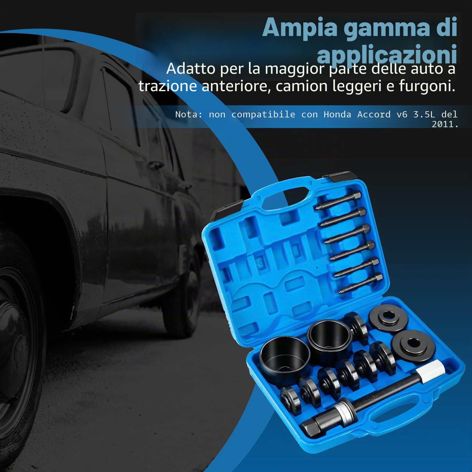 FreeTec Set di Attrezzi per Cuscinetti Ruota Strumento Estrattore di Mozzi Ruota Cuscinetti Sferici Kit di Smontaggio per VW per Audi per Opel per Fiat per BMW per Ford
