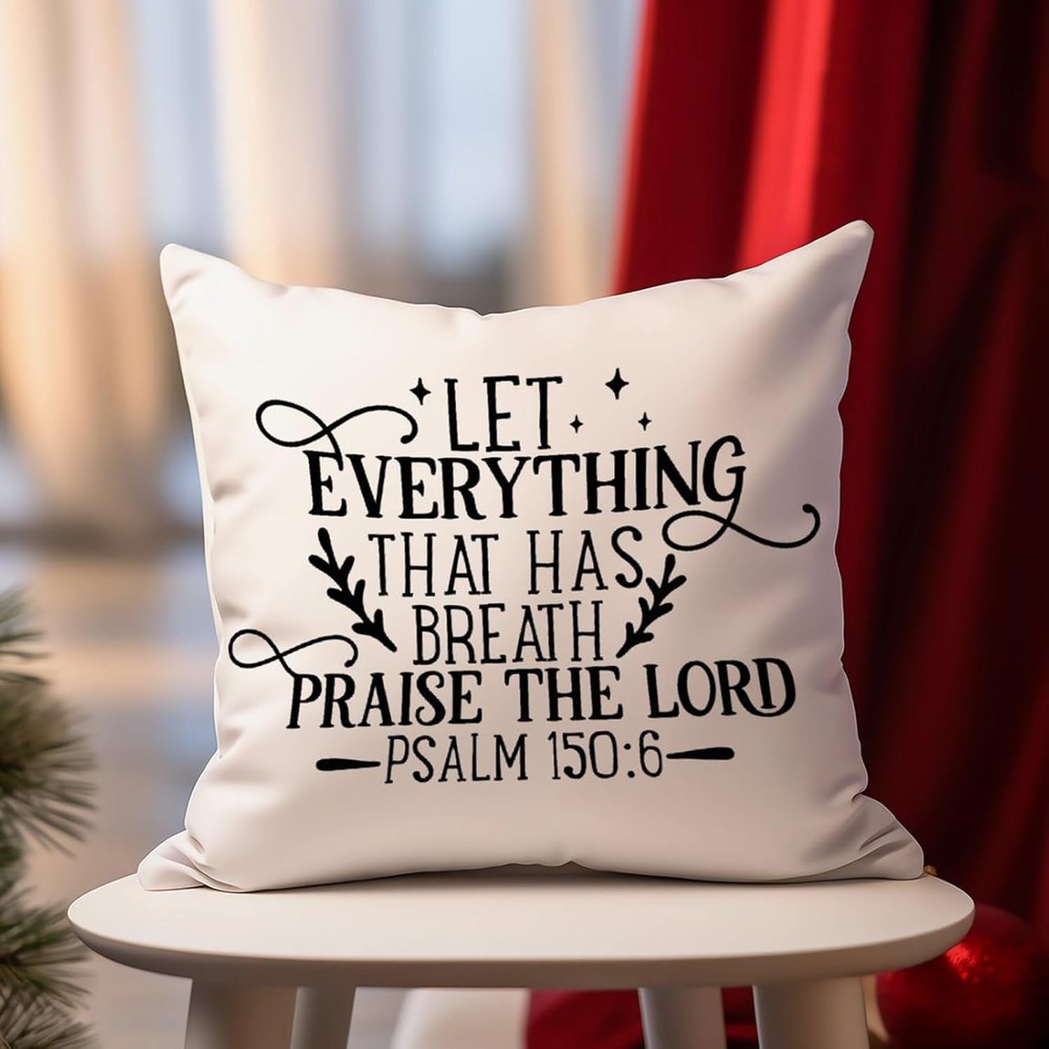 Luckluccy Throw Pillow Cover Let Everything That Has Breath