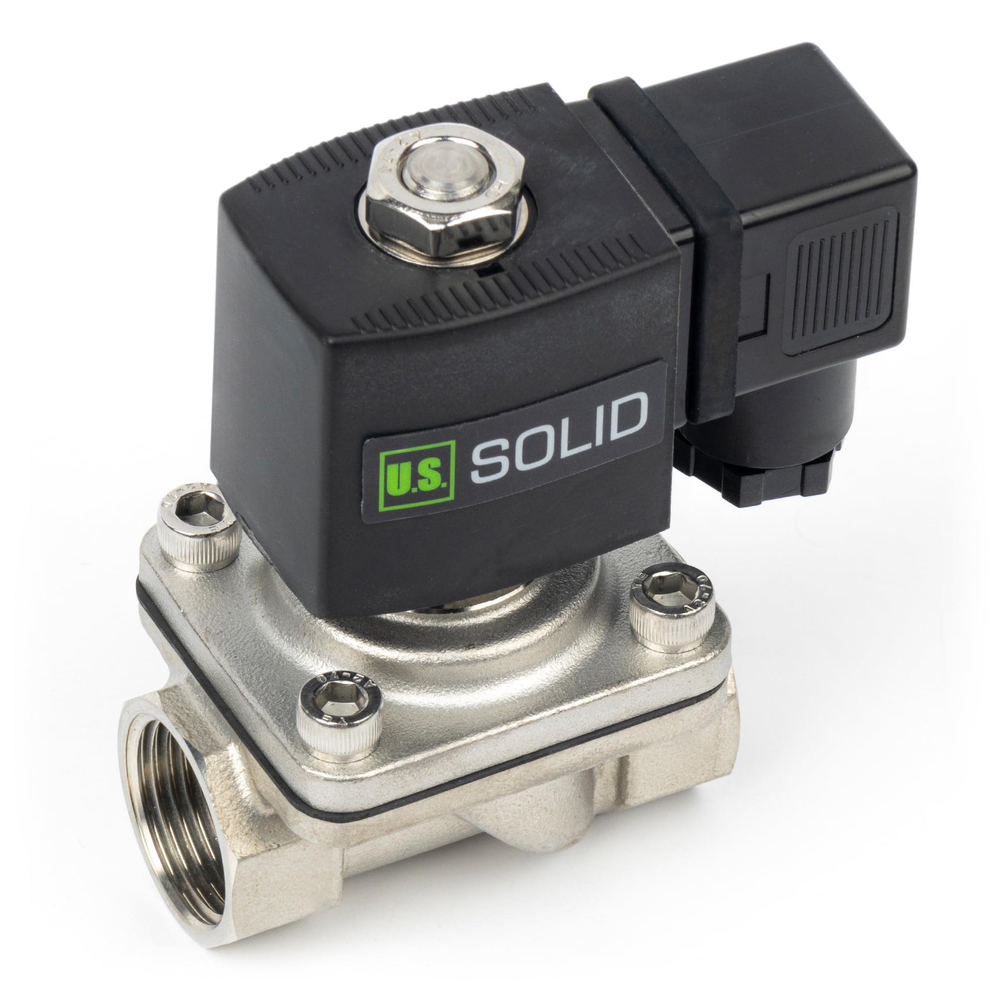 U.S. Válvula solenoide sólida de 3/4" de acero inoxidable AC 220 V con sello Viton, normalmente cerrado, tipo caja de conexiones, rosca G
