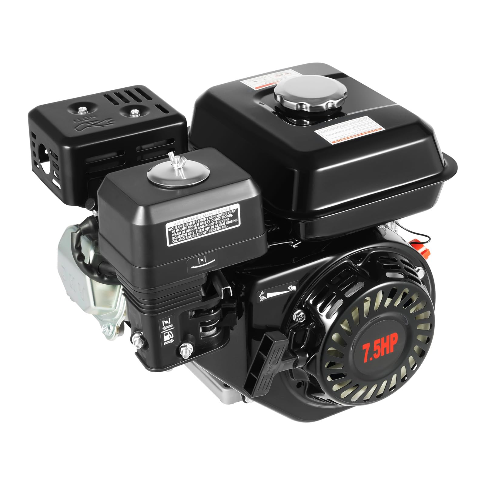 Motor de gasolina eléctrico de 7,5 CV, motor de gasolina de 4 tiempos, con transistor magnético sin contacto, motor de gasolina de 215 cc para bombas de agua, generadores, karts o