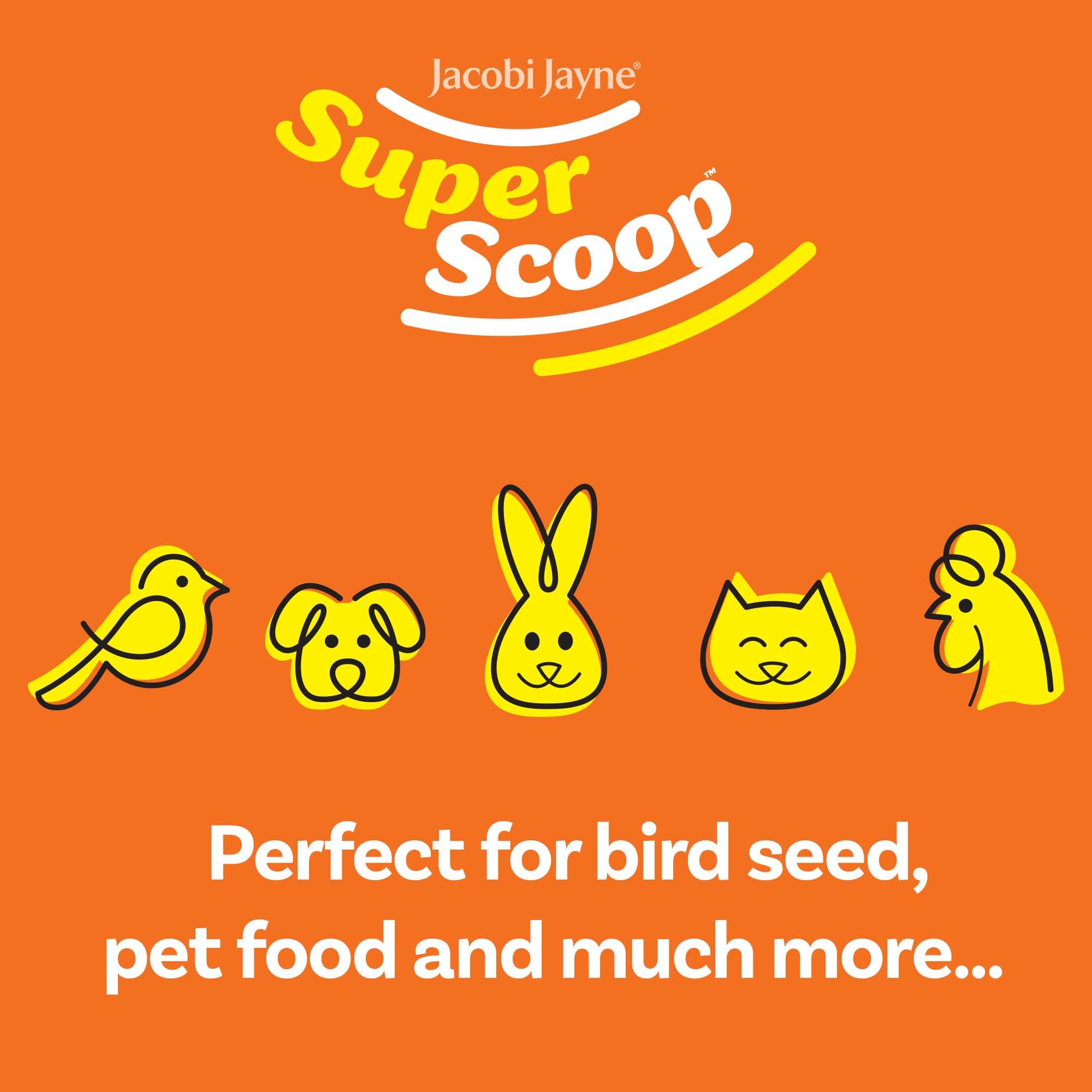 Jacobi Jayne® SuperScoop™ Cuillère à graines pour Oiseaux – ramasser, Transporter et Verser sans renverser – Parfait pour remplir Vos mangeoires d'oiseaux avec de la Nourriture pour Oiseaux – Fait