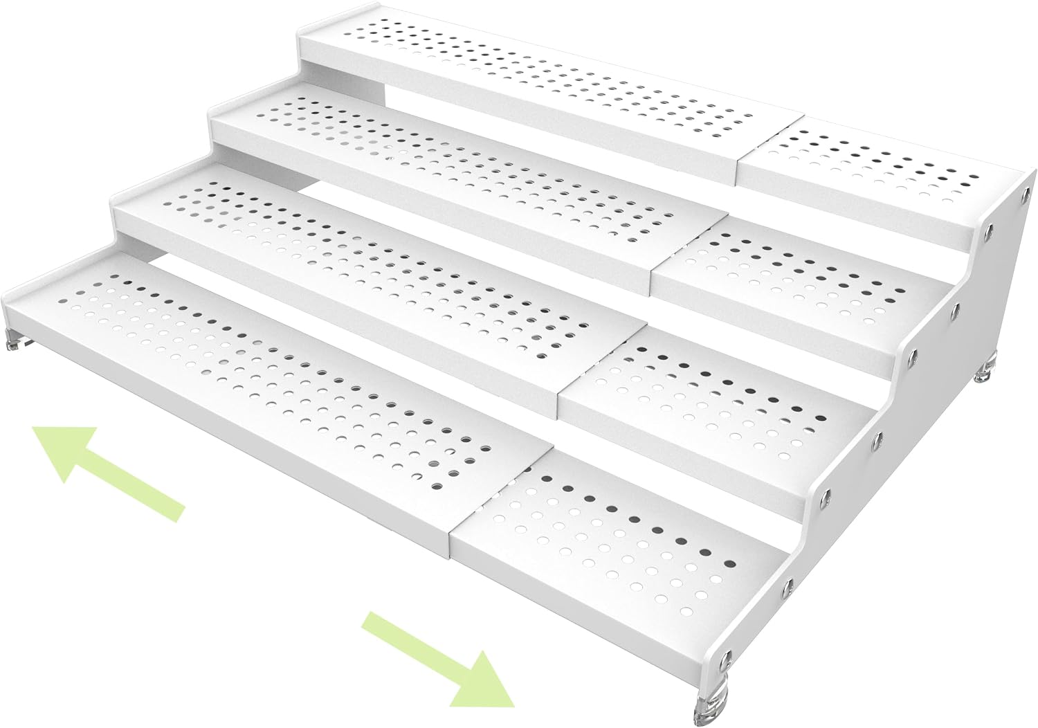 Expandable 4-Tier Spice Metal Shelf Rack, White | Kitchen Cabinet and Pantry Organizer, Countertop Storage, Seasoning Organizer, 1 Pack