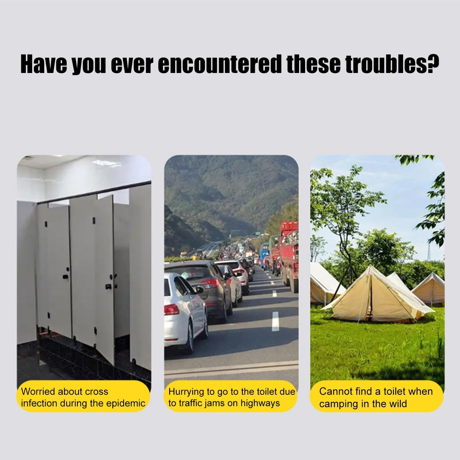 Przenośna toaleta kempingowa Solidny nocnik z siedziskiem treningowym i | Przenośna ergonomiczna toaleta Do Samochodu, Wędrówek, Plecaka, Namiotu, Łodzi, Kampera, Dla Dorosłych